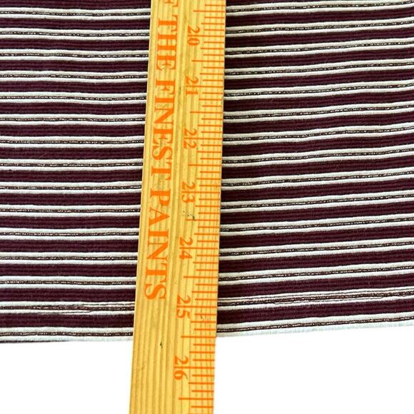 Talbots Burgundy Metallic Striped Long Sleeve Tunic Top 1X Petite Round Neck - Picture 8 of 10